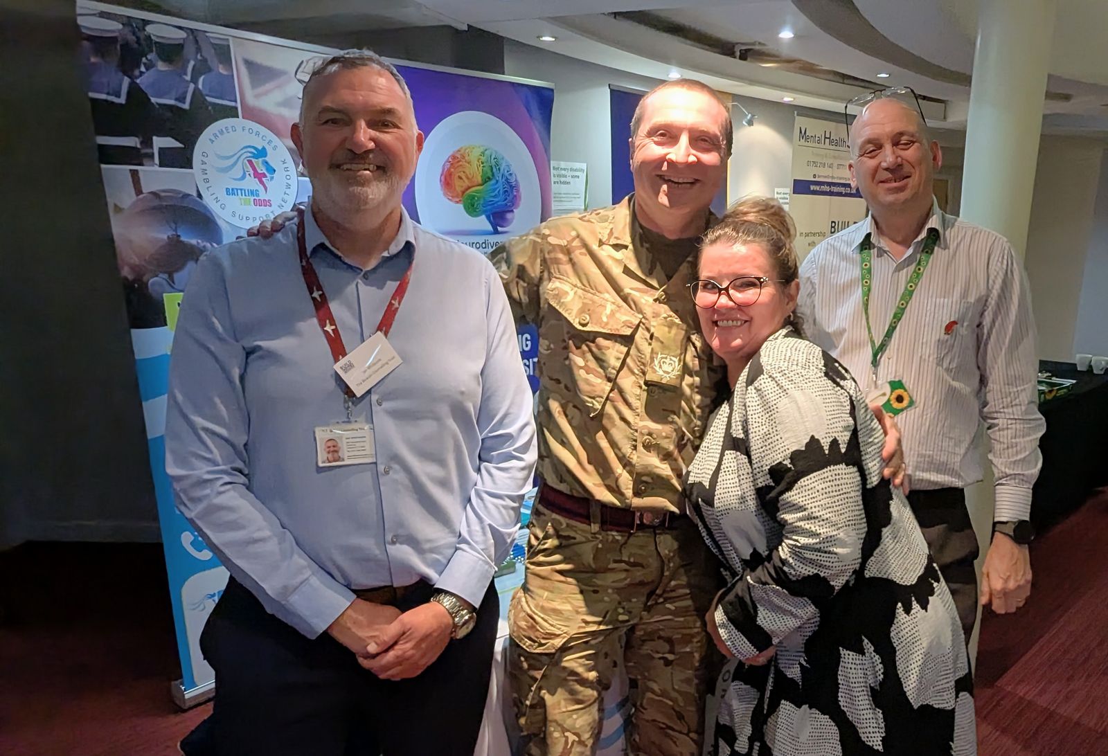 AFGSN team members with serving personnel at a BuildForce event in Manchester